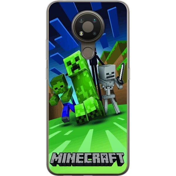 Nokia 3.4 Läpinäkyvä kuori Minecraft Creeper mobilskal i klassisk grön pixelstil