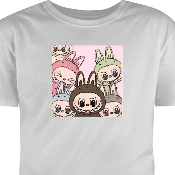 Barn-T-shirt | Bekväm T-shirt för Barn Labubu Classics grå 3-4 År