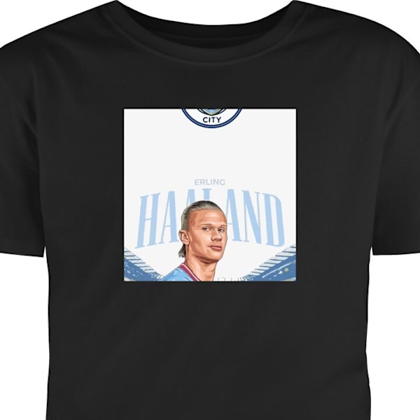 Børne T-shirt | Behagelig T-shirt til Børn Erling Haaland sort 9-11 År