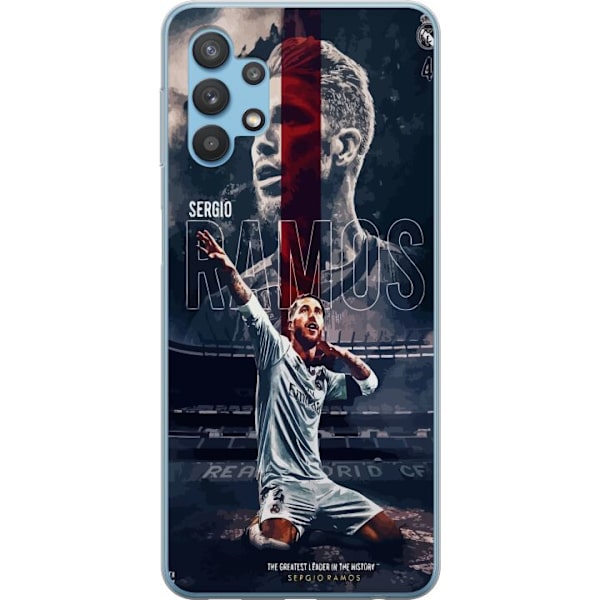 Samsung Galaxy A32 5G Läpinäkyvä kuori Ramos Jalkapallolegenda Motiivi Pelaaja Real Madrid Espanja Takaisin Ikoni Nimi Jalkapallotähti Urheilu