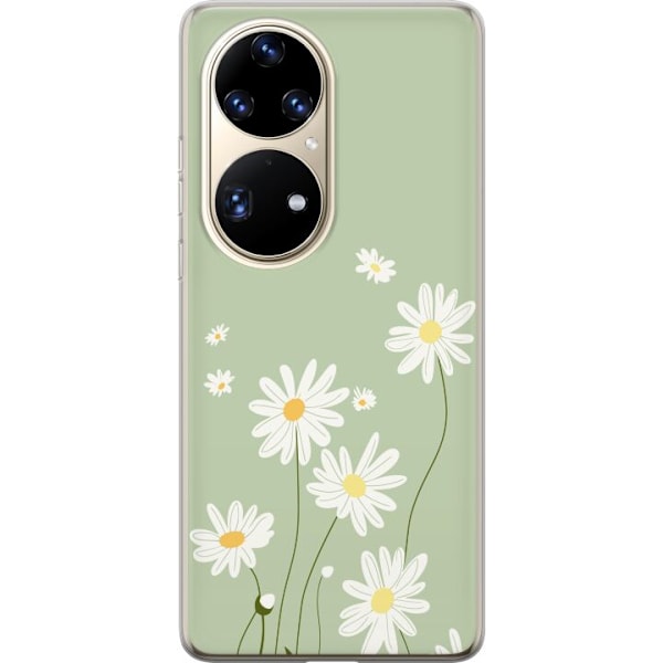 Huawei P50 Pro Genomskinligt Skal Prästkragar – blommigt m