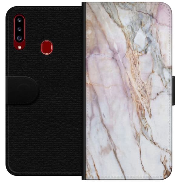 Kompatibelt Plånboksfodral till Samsung Galaxy A20s Marmor