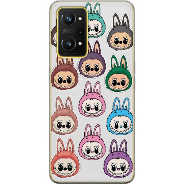 Realme GT Neo 3T Läpinäkyvä kuori Labubu Macaron Monster -