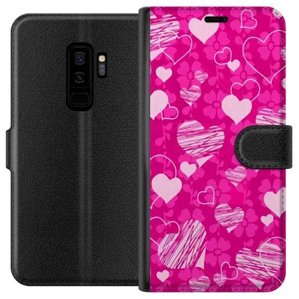 Kompatibel Tegnebogsetui til Samsung Galaxy S9+ PopHjertemønster