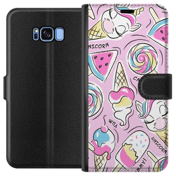 Kompatibelt Plånboksfodral till Samsung Galaxy S8 Unicorn Candy