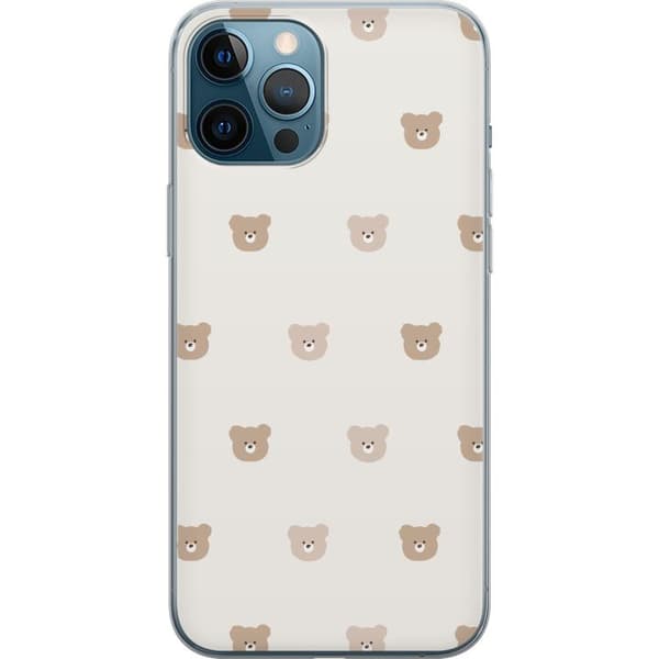 Kompatibel Mobilcover til Apple iPhone 12 Pro Max Teddybaggrund - søde teddybjørne mod en blød baggrund