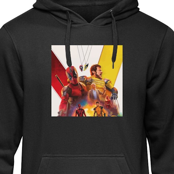 Hoodie för Vuxen | Bekväm Huvtröja Wolverine Deadpool svart XL