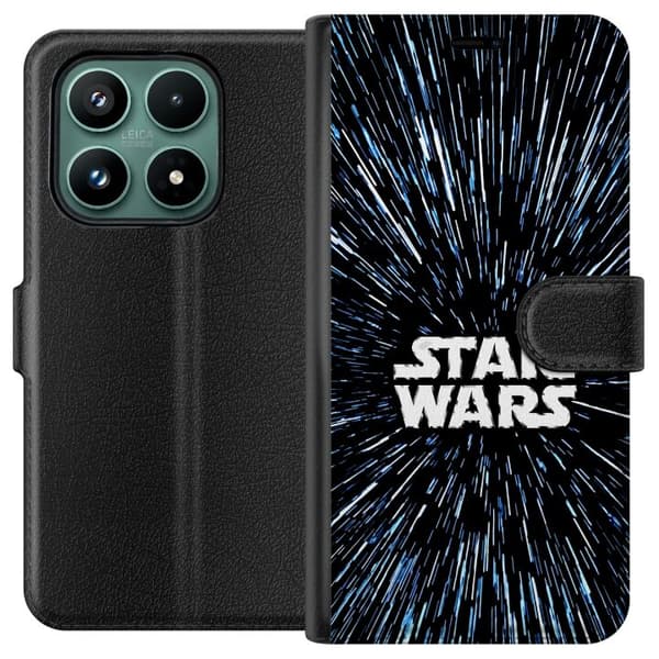 Kompatibel Tegnebogsetui til Xiaomi 17 Star Wars-logo med hyperspace-stjerner i ikonisk sci-fi-design sort