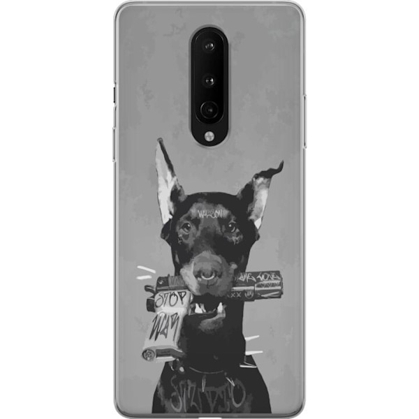 OnePlus 8 Läpinäkyvä kuori Harmaa Koira Graafinen Suunnittelu Kovan Eläinaiheen Katutaide Urbaani Trendi Koiran Ystävä Tyyli Suosittu Aihe