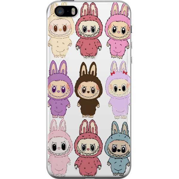 Apple iPhone 5s Läpinäkyvä kuori Labubu Pink Monster - Popk
