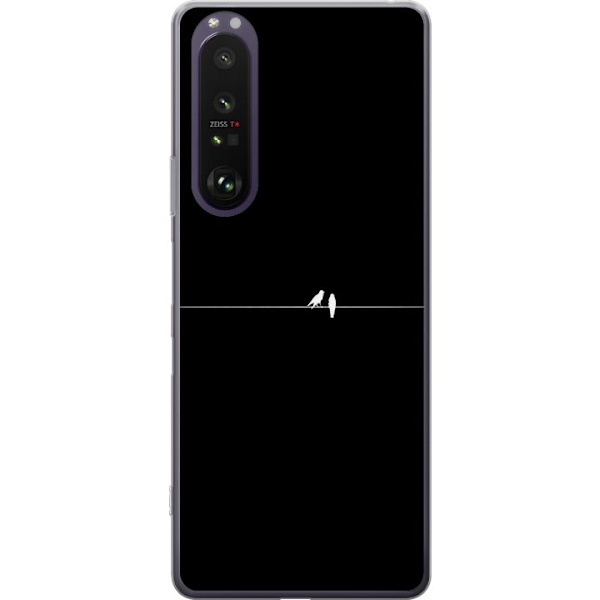 Sony Xperia 1 III Läpinäkyvä kuori Minimalistiset linnut musta