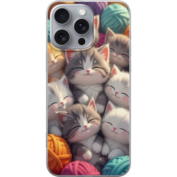 Kompatibelt Mobildeksel til Apple iPhone 16 Pro Max Sovande kattungar beige