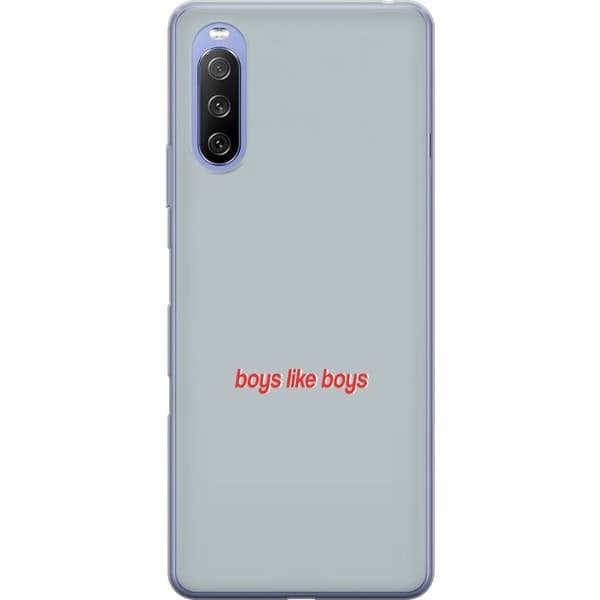 Kompatibelt Mobilskal till Sony Xperia 10 III Lite Boys Like Boys text grå