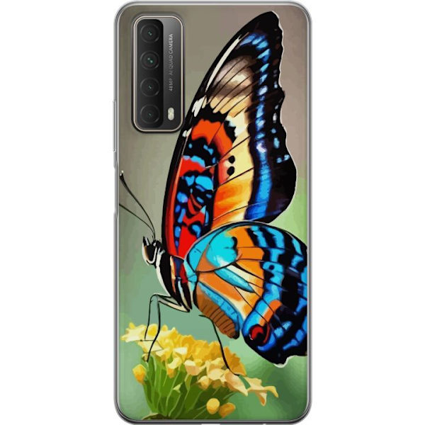 Huawei P smart 2021 Genomskinligt Skal Fjäril Natur Sommar Motiv Vingar Färgstark Design Populär Dekor Grafiskt Exotiskt Tema