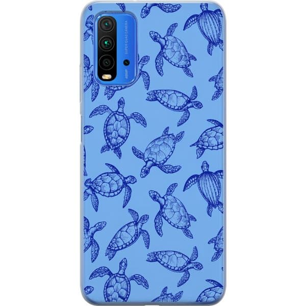 Kompatibelt Mobildeksel til Xiaomi Redmi 9T Blå havskilpadder blå