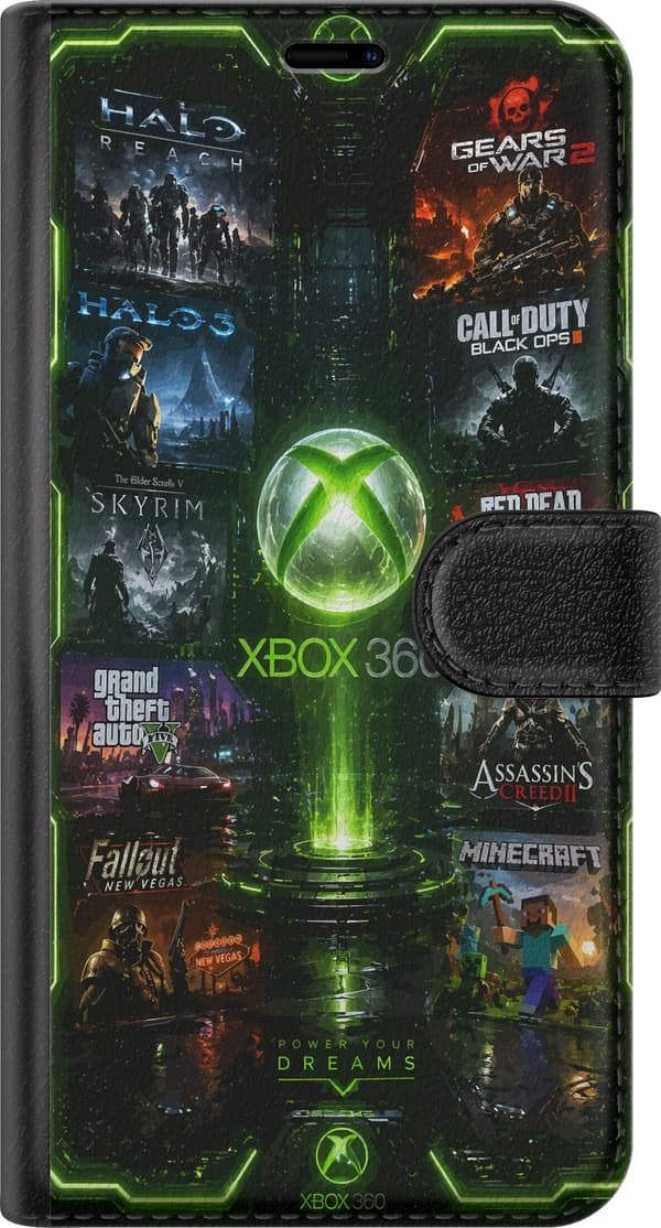Kompatibel Tegnebogsetui til OnePlus 6T Grönt spelcollage grøn