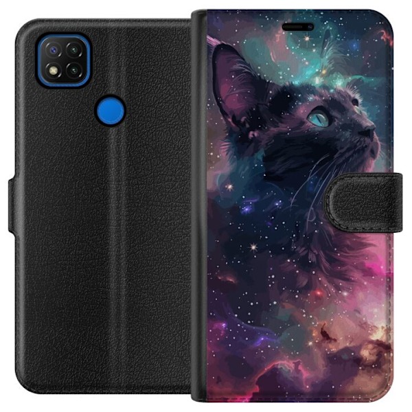 Xiaomi Redmi 9C Tegnebogsetui Katten i Galaksen