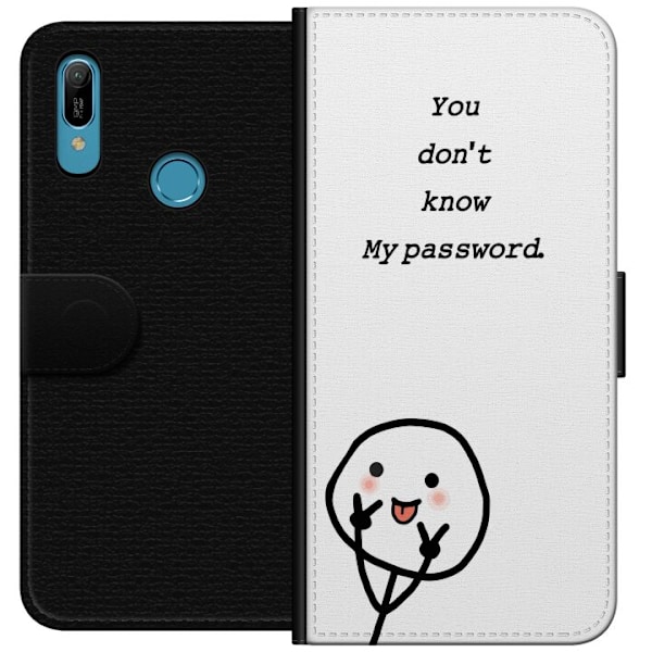 Huawei Y6 (2019) Plånboksfodral You Don’t Know My Password – edgy textmotiv med attityd
