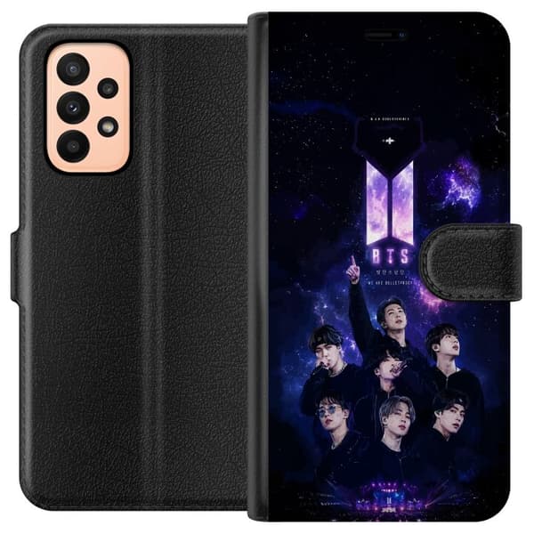 Kompatibel Tegnebogsetui til Samsung Galaxy A23 BTS lilla