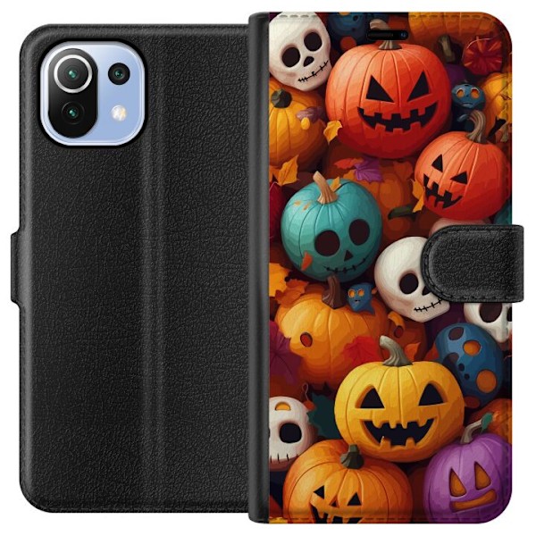 Xiaomi Mi 11 Lite Plånboksfodral Halloween mönster 2024