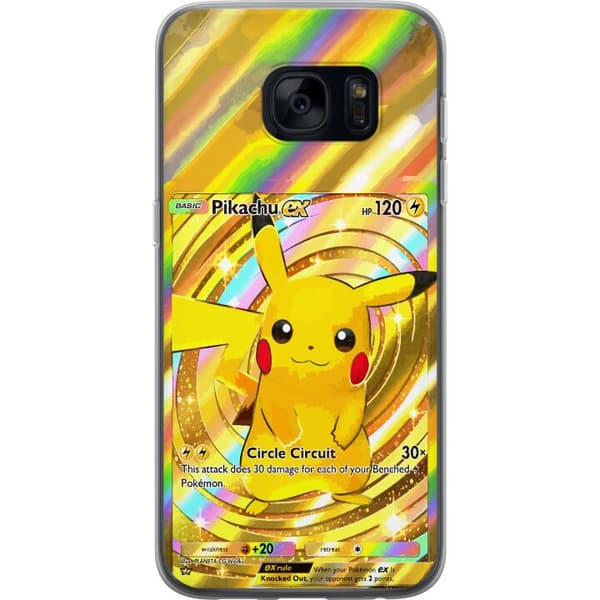 Kompatibelt Mobildeksel til Samsung Galaxy S7 Gullig Pikachu EX samlebilde med regnbueeffekter gull
