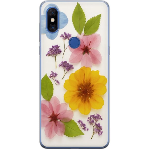 Xiaomi Mi Mix 3 Genomskinligt Skal Pressade blommor