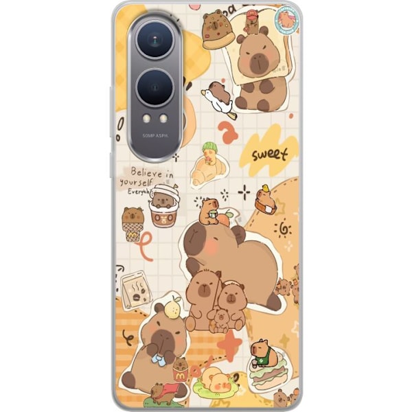OnePlus Nord CE4 Lite Genomskinligt Skal Kawaii capybara mobilskal med gulliga djurmotiv
