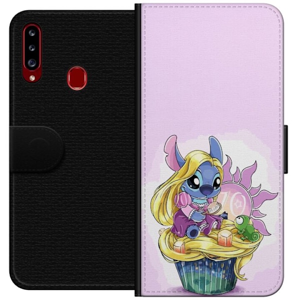 Samsung Galaxy A20s Lommeboketui Stitch Prinsesse