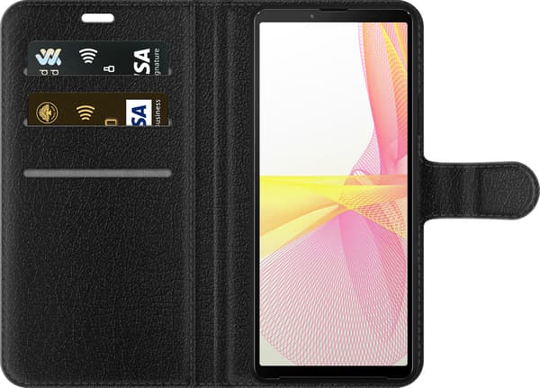 Kompatibel Tegnebogsetui til Sony Xperia 10 III Sorte killinger med orange græskarbøtter på en efterårsgade med græskarlygter orange