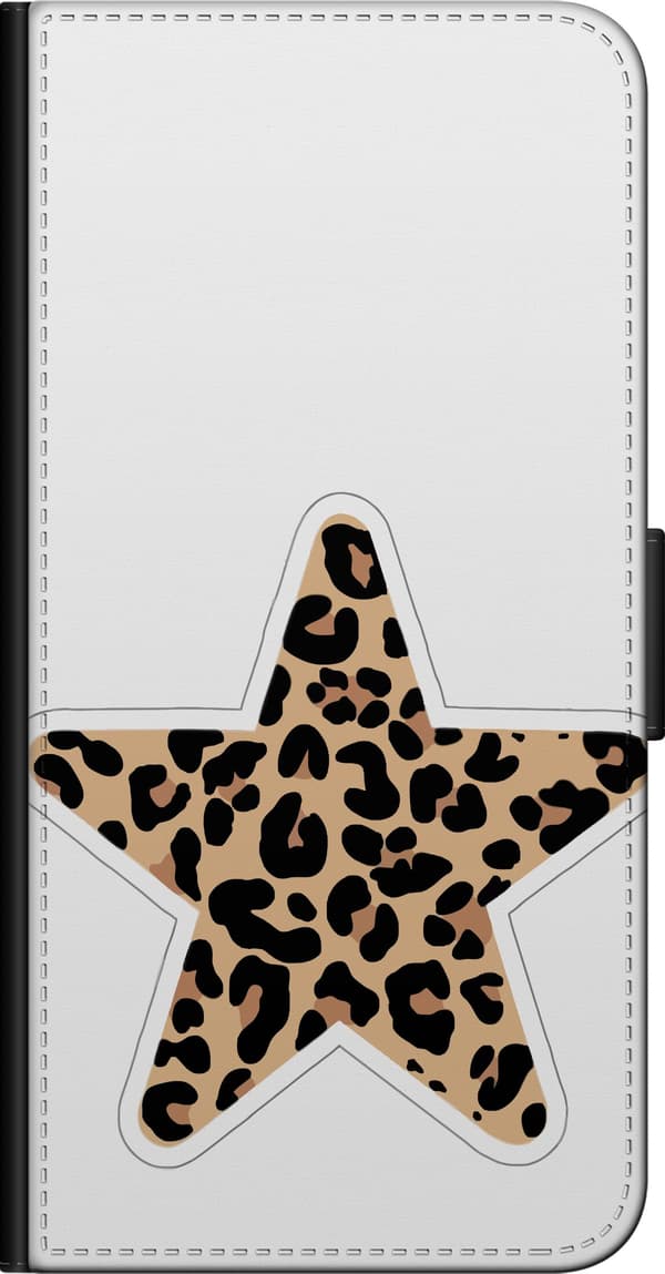 Kompatibel Tegnebogsetui til OnePlus 9 Pro Beige stjerne med sort leopardmønster, trendy dyremønster med grafisk form beige