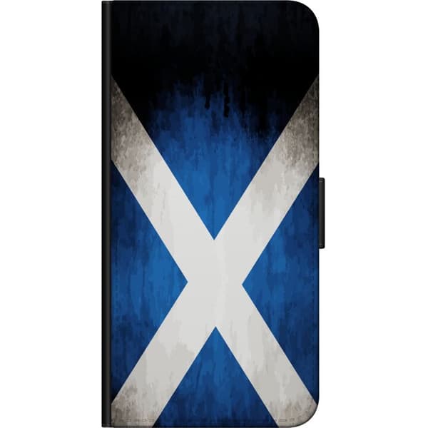 Kompatibelt Plånboksfodral till Samsung Galaxy Note 10 Lite Skottlands flagga med grungeeffekt och blå vit design blå
