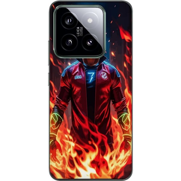 Xiaomi 14 Gennemsigtig cover Ronaldo Inferno - fodboldhelt i f