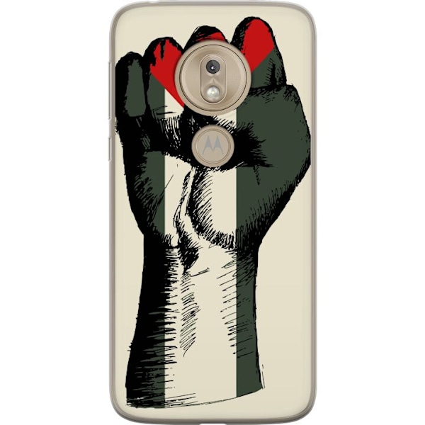 Motorola Moto G7 Play Genomskinligt Skal Hand knuten i Palestinas färger – kraftfull symbol för frihetsrörelsen