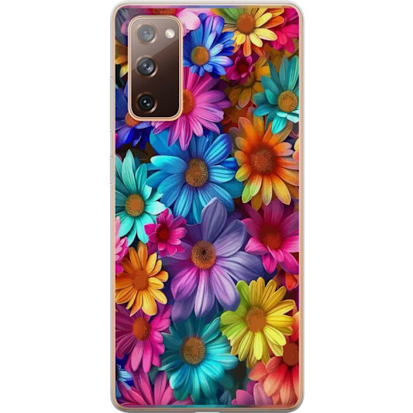 Samsung Galaxy S20 FE Genomskinligt Skal Gerbera Blommor Färgglad Dekor Blommotiv Populärt Heminredning Färg Rik Väggkonst Design