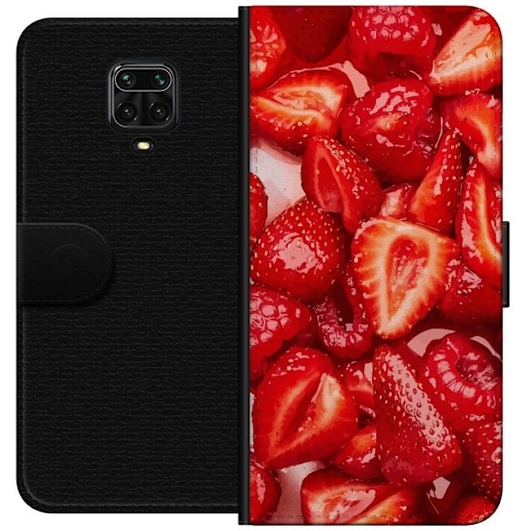 Xiaomi Redmi Note 9 Pro Plånboksfodral Jordgubbsmönster –