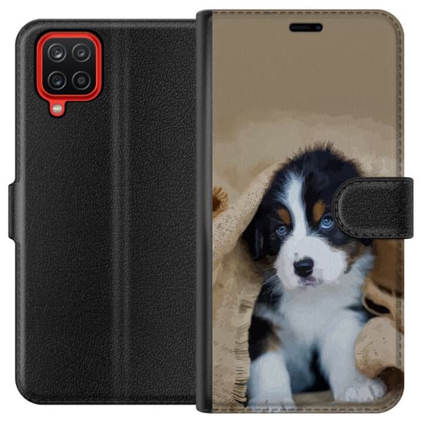 Kompatibel Tegnebogsetui til Samsung Galaxy A12 Hundebarn