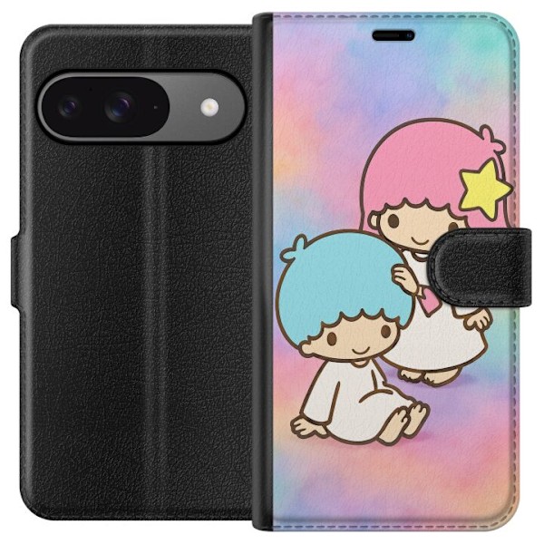 Google Pixel 9 Lompakkokotelo Kawaii Sanrio Kiki Lola Little Twin Stars