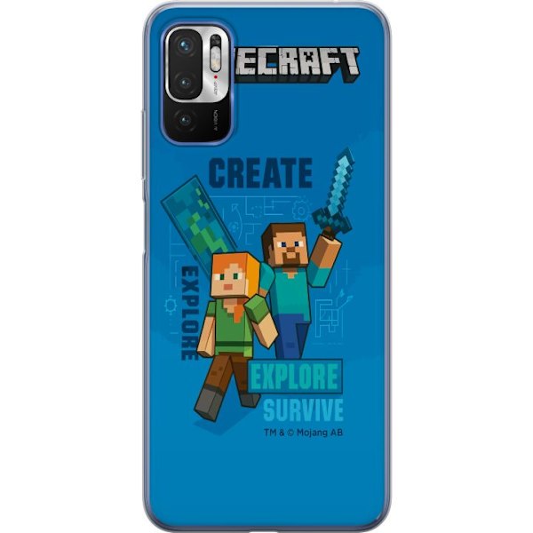 Xiaomi Redmi Note 10 5G Läpinäkyvä kuori Minecraft Luolasto