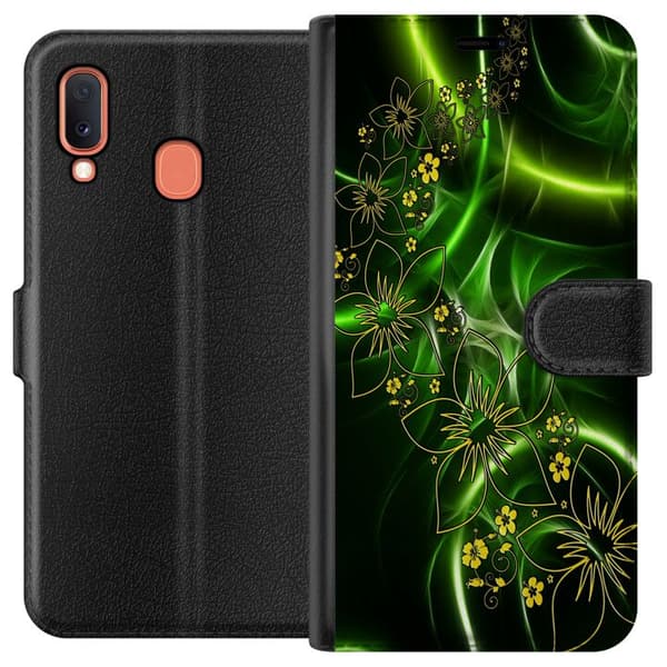 Kompatibelt Plånboksfodral till Samsung Galaxy A20e Blommor