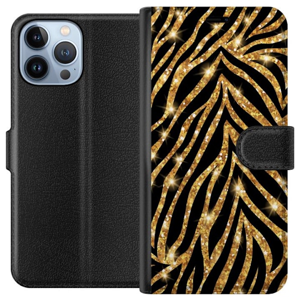 Apple iPhone 13 Pro Max Lompakkokotelo Kulta & Kiiltää