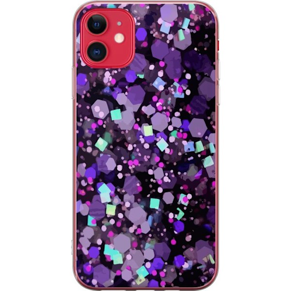 Apple iPhone 11 Genomskinligt Skal Lila Glitter