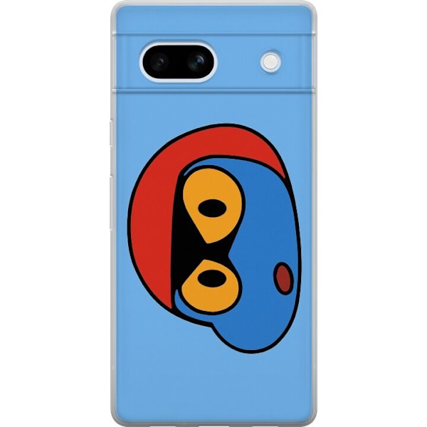 Google Pixel 7a Läpinäkyvä kuori Bold Bot Head