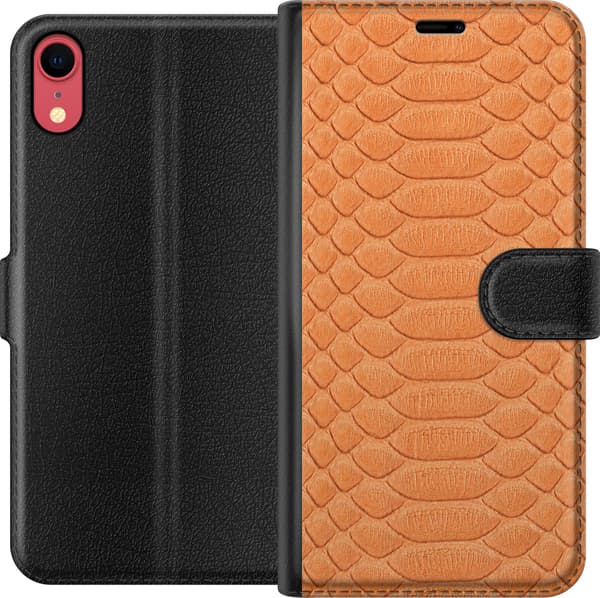 Kompatibel Tegnebogsetui til Apple iPhone XR Orange krybdyrskæl orange