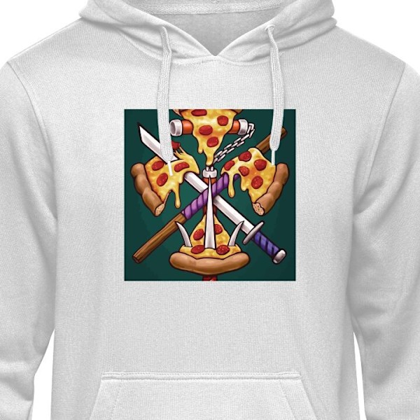 Barn-Hoodie | Mjuk Huvtröja för Barn Pizza grå 9-11 År