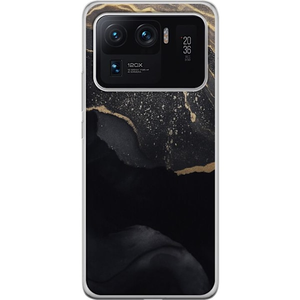 Xiaomi Mi 11 Ultra Läpinäkyvä kuori Musta kulta abstrakti
