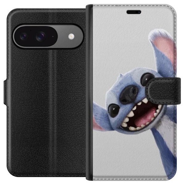 Google Pixel 9 Pro Tegnebogsetui Stitch i fart - Kawaii-design til fans & børn