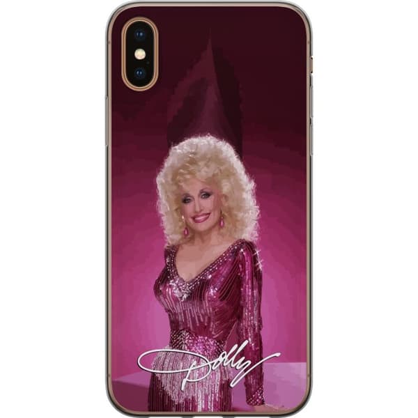 Kompatibelt Mobildeksel til Apple iPhone X Dolly Parton i glittrande rosa klänning rosa
