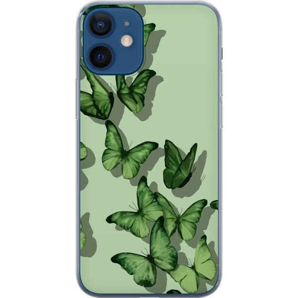 Kompatibel Mobilcover til Apple iPhone 12 mini Grønne Sommerfugle