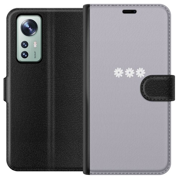 Xiaomi 12 Lompakkokotelo Lila Blomminimalismi - tyylikäs kukkakuva lila taustalla