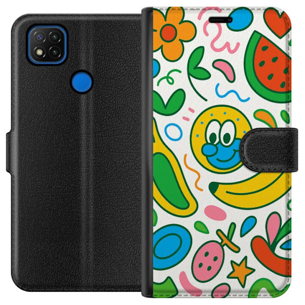Xiaomi Redmi 9C Tegnebogsetui Sommerfugle Slør